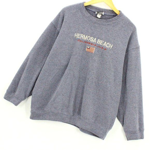 Vintage Lagaci Sport Sweatshirt Crewneck Men's Gray Pullover Hermosa Beach 2XL - Picture 3 of 9